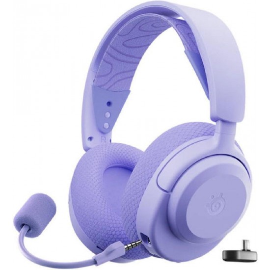 SteelSeries Arctis Nova 3P Ασύρματο Over Ear Gaming Headset με σύνδεση Bluetooth / USB Purple