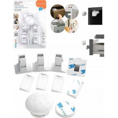 Babyono Μαγνητική Κλειδαριά για Ντουλάπια και Συρτάρια 4τμχ (BN1577) Λευκή