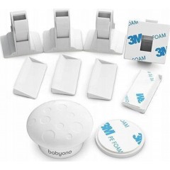 Babyono Μαγνητική Κλειδαριά για Ντουλάπια και Συρτάρια 4τμχ (BN1577) Λευκή