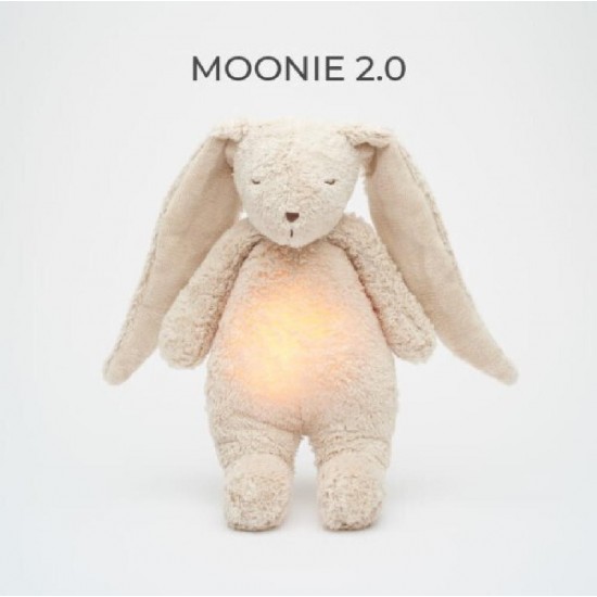 MOONIE 2.0: Επαναφορτιζόμενο Βοήθημα Ύπνου με Ηχογράφηση και Αισθητήρα Κλάματος Οργανικό Βαμβάκι Sand Bunny +0m