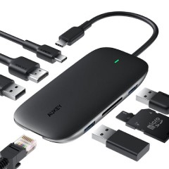 Aukey 8-in-1 USB-C Hub with 100W PD (CB-C71) Black Aukey 8-in-1 USB-C Hub with 100W PD (CB-C71) Black