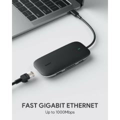 Aukey 8-in-1 USB-C Hub with 100W PD (CB-C71) Black Aukey 8-in-1 USB-C Hub with 100W PD (CB-C71) Black