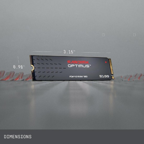 SANDISK 500GB Optimus 5100 NVMe SSD - PCIe 4.0 x4, M.2 2280, Up to 6,600 MB/s Read Speed - SDSP51500GAN