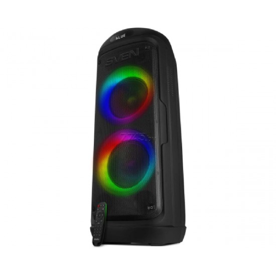 SVEN PS-800/SV-021719 black, 2.0 portable Party speaker 2x50W(RMS),backlight,Karaoke,TWS,Bluetooth,FM,USB,microSD,LED-display