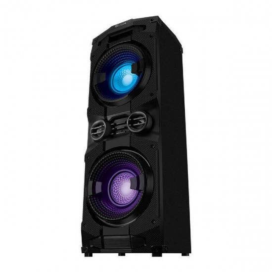 SVEN PS-1500/SV-022020 black MDF 2.0 portable Party speaker 2x250W(RMS),backlight,Karaoke,TWS,Bluetooth,FM,USB,microSD,Display