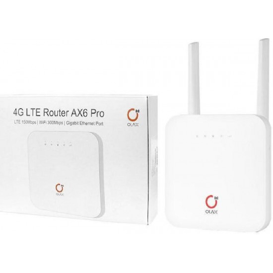 Olax AX6 Pro Ασύρματο Φορητό Hotspot 4G LTE WiFi 300Mbps 4000mAh (AX6-PRO) Λευκό