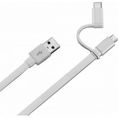 Huawei Flat USB to Type-C/micro USB Cable Λευκό 1.5m (04071417)