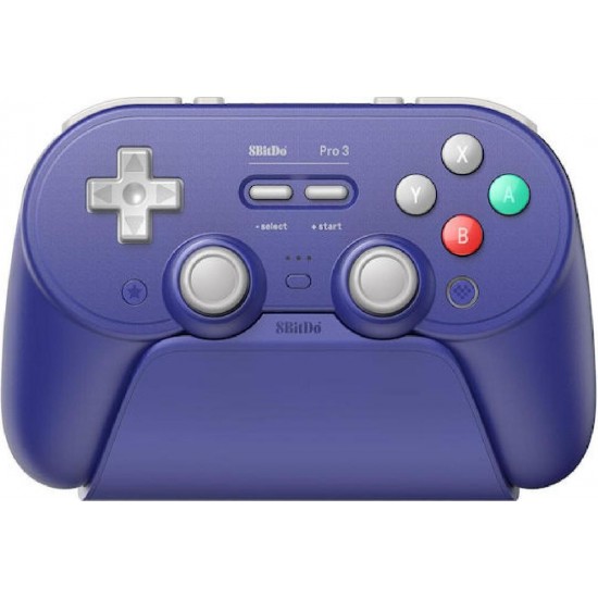 8BitDo Pro 3 Bluetooth Gamepad with Charging Dock for Switch/Windows/Android/Apple/StreamOS (04886) Purple
