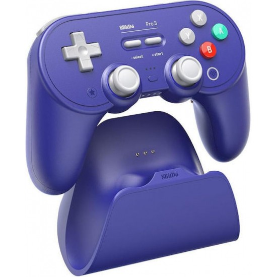 8BitDo Pro 3 Bluetooth Gamepad with Charging Dock for Switch/Windows/Android/Apple/StreamOS (04886) Purple