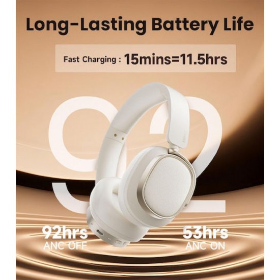 Edifier ES850NB Ασύρματα / Ενσύρματα Over Ear Ακουστικά με 92 ώρες Λειτουργίας και Quick Charge Beige