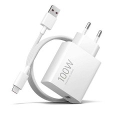 Xiaomi Φορτιστής GaN με Θύρα USB-A και Καλώδιο USB-C 100W Quick Charge 3.0 Λευκός (BHR095VEU)