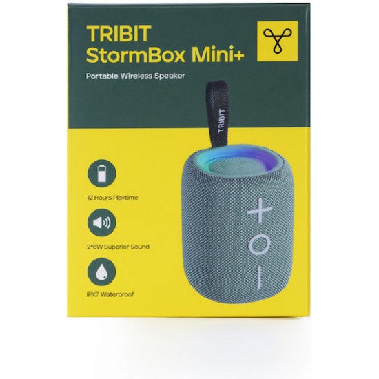 Tribit Stormbox Mini + BTS33 Αδιάβροχο Ηχείο Bluetooth 12W με Διάρκεια Μπαταρίας έως 12 ώρες Πράσινο