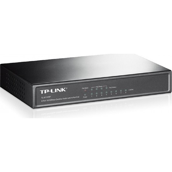 TP-LINK TL-SF1008P V8 Unmanaged L2 PoE Switch με 8 Θύρες Ethernet