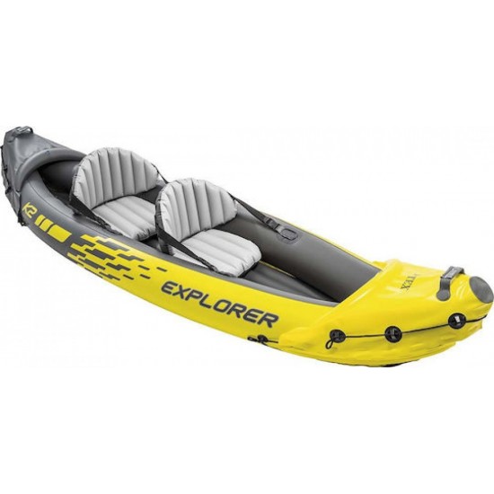 Intex Explorer K2 68307 Φουσκωτό Kayak Θαλάσσης 2 Ατόμων Κίτριν