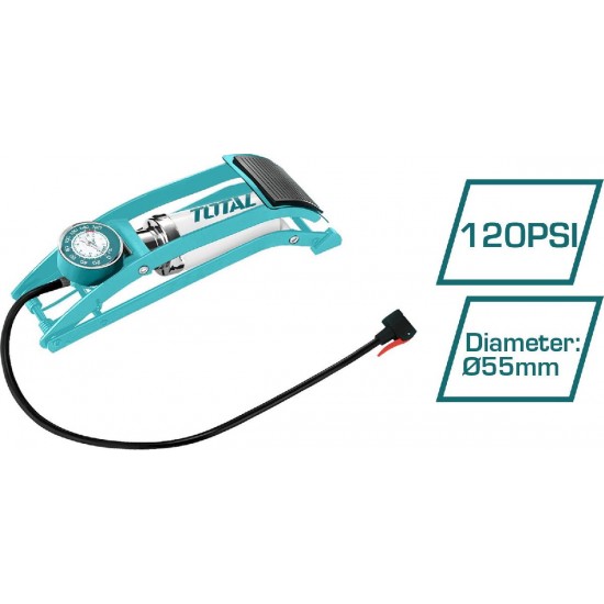 Total TMPP5511 Τρόμπα Ποδιού με Μανόμετρο 55mm 120psi