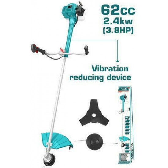 Total Θαμνοκοπτικό Βενζίνης Αντιδονητικό 62cc (TP5624431)