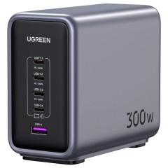 Ugreen Βάση Φόρτισης GaN με Θύρα USB-A και 4 Θύρες USB-C 300W Power Delivery (90903B) Black
