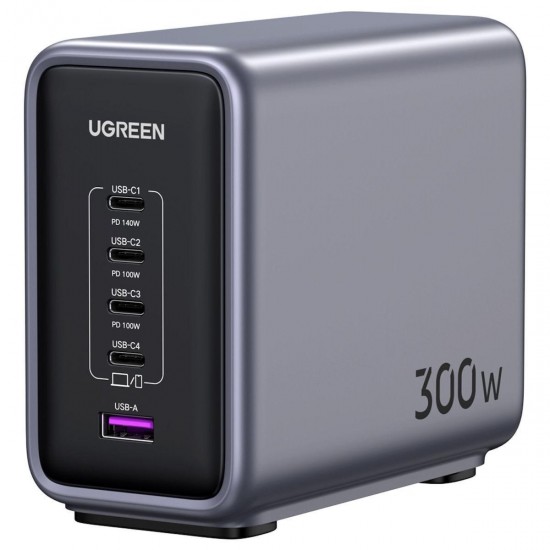 Ugreen Βάση Φόρτισης GaN με Θύρα USB-A και 4 Θύρες USB-C 300W Power Delivery (90903B) Black