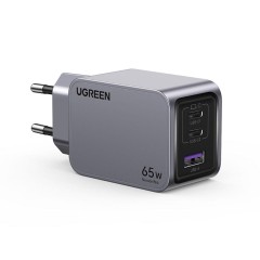 Ugreen Φορτιστής GaN με Θύρα USB-A και 2 Θύρες USB-C και Καλώδιο USB-C - USB-C 65W Power Delivery/Quick Charge 4.0 (25871) Γκρι