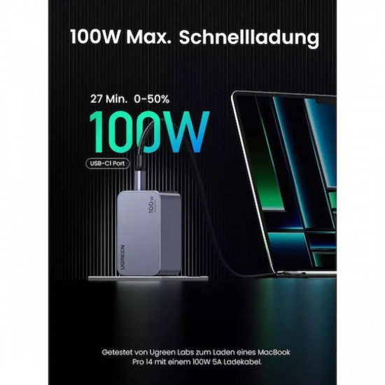 Ugreen Nexode Pro 100W GaN Charger with USB-C Cable 25874 Grey
