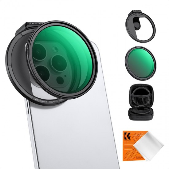 K&F Concept 67mm Clip-On Magnetic ND2-32 Filter Kit For Mobile Phones (KF01.2674)