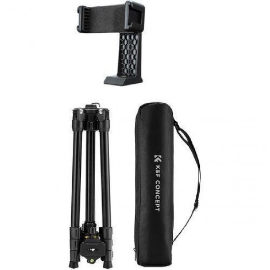K&F Concept K234A0+BH-36L Magnesium Travel Tripod with Ball Head & Phone Clamp (KF09.149) Black/Gold