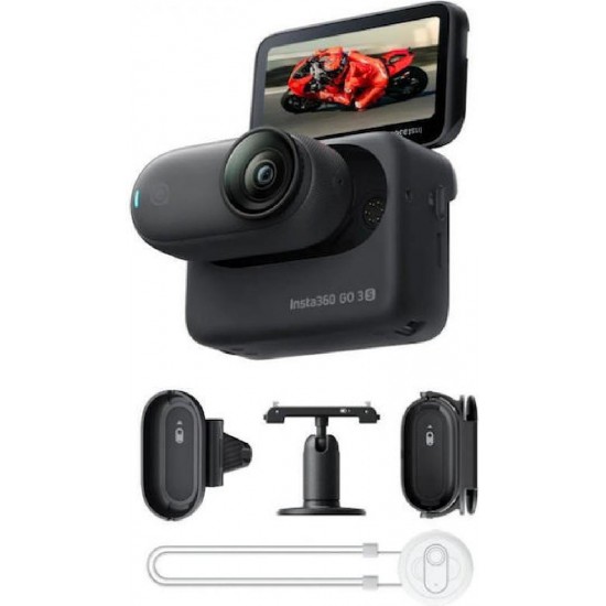 Insta360 GO 3S Motorcycle In-Helmet POV Bundle - 128GB Midnight Black (CINSAATA/GO3S124)