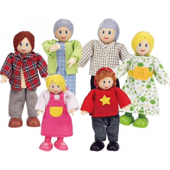 Hape E3500 Μια Χαρούμενη Οικογένεια 6Τεμ. - Family Caucasia 078143