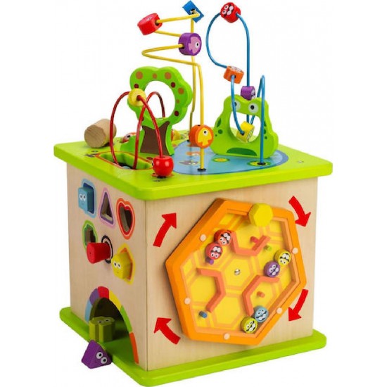 Hape Totally Amazing Ξύλινος Κύβος Δραστηριοτήτων Country Critters για 12+ Μηνών (E1810)