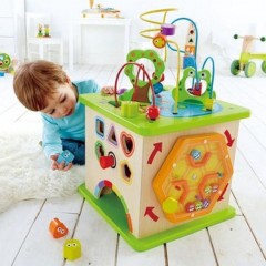 Hape Totally Amazing Ξύλινος Κύβος Δραστηριοτήτων Country Critters για 12+ Μηνών (E1810)