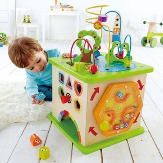 Hape Totally Amazing Ξύλινος Κύβος Δραστηριοτήτων Country Critters για 12+ Μηνών (E1810)
