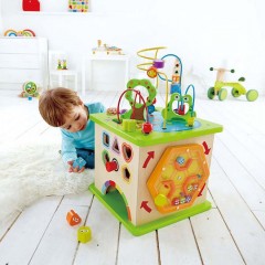 Hape Totally Amazing Ξύλινος Κύβος Δραστηριοτήτων Country Critters για 12+ Μηνών (E1810)