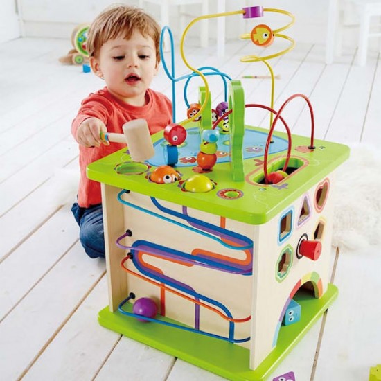 Hape Totally Amazing Ξύλινος Κύβος Δραστηριοτήτων Country Critters για 12+ Μηνών (E1810)