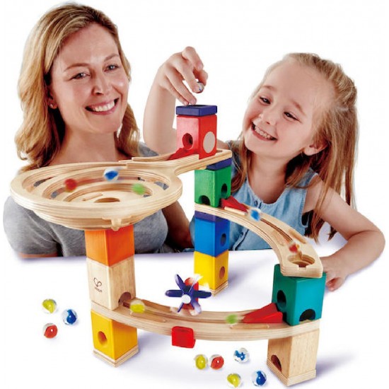 Hape Παιχνίδι Κατασκευών Ξύλινo Quadrilla Marble Run για Παιδιά 4+ Ετών (E6021)