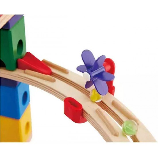 Hape Παιχνίδι Κατασκευών Ξύλινo Quadrilla Marble Run για Παιδιά 4+ Ετών (E6021)