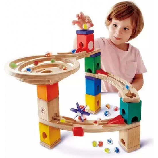 Hape Παιχνίδι Κατασκευών Ξύλινo Quadrilla Marble Run για Παιδιά 4+ Ετών (E6021)