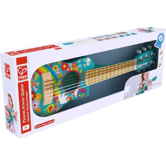 Hape Ξύλινη Κιθάρα Flower Power για 3+ Ετών (E0600)