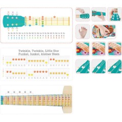 Hape Ξύλινη Κιθάρα Flower Power για 3+ Ετών (E0600)