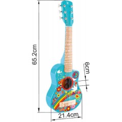 Hape Ξύλινη Κιθάρα Flower Power για 3+ Ετών (E0600)