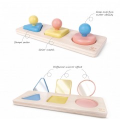 Hape Early Explorer Ξύλινο Montessori Mirror Shape Puzzle (E0072A)