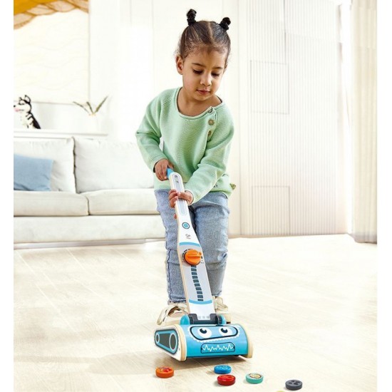 Hape Ηλεκτρική Σκούπα από Ξύλο για 2+ Ετών 7τμχ (E3056)