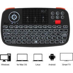 Rii I4 Ασύρματο Mini Πληκτρολόγιο με Touchpad Αγγλικό US (RT-MINII4) Μαύρο