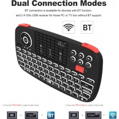 Rii I4 Ασύρματο Mini Πληκτρολόγιο με Touchpad Αγγλικό US (RT-MINII4) Μαύρο