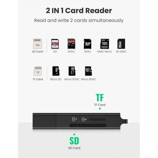 Ugreen Card Reader USB 3.0 for TF/SD Card (40752) Black