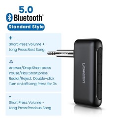 Ugreen Ασύρματος Δέκτης Bluetooth 5.0 3.5mm Car Adapter - Μαύρο (70303)