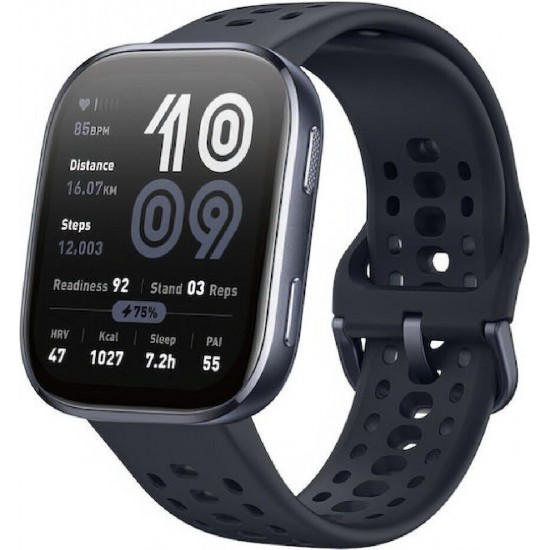 Amazfit Bip 6 46mm Αδιάβροχο Smartwatch με Παλμογράφο (Μαύρο)