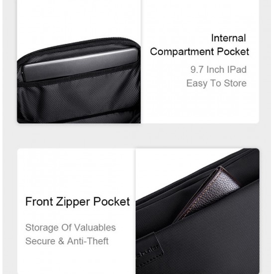ARCTIC HUNTER τσάντα Crossbody Y00561 με θήκη tablet, 4L, μαύρη