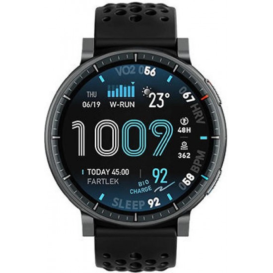 Amazfit Active Max 49mm Αδιάβροχο Smartwatch με Παλμογράφο Μαύρο