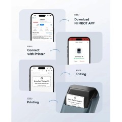 NIIMBOT smart θερμικός εκτυπωτής ετικετών B1, 203dpi, Bluetooth, μπλε B1-BL