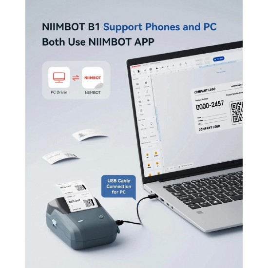 NIIMBOT smart θερμικός εκτυπωτής ετικετών B1, 203dpi, Bluetooth, μπλε B1-BL